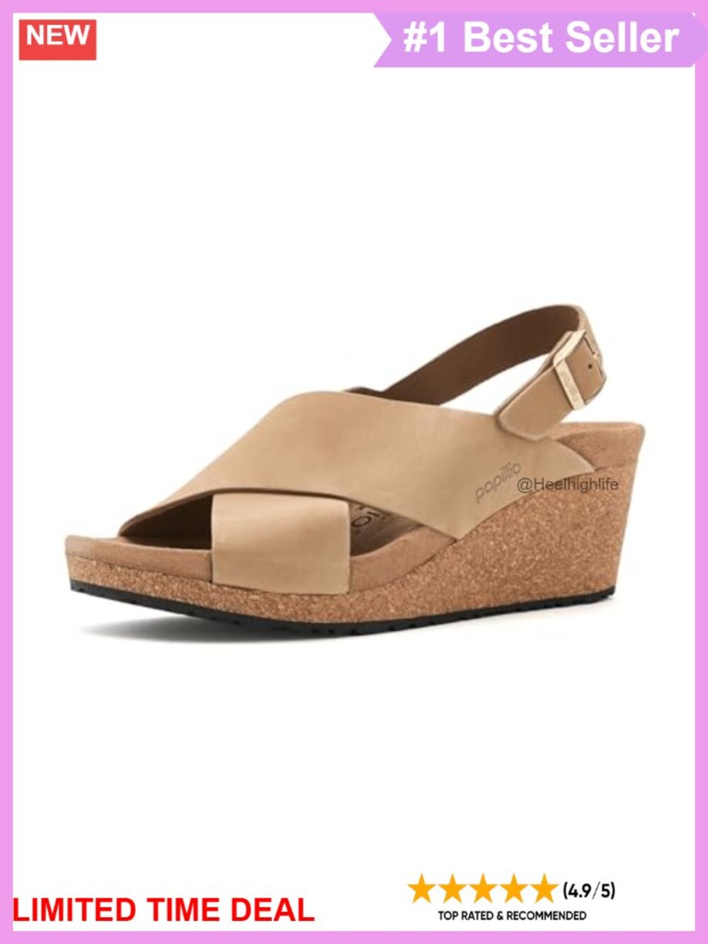 Birkenstock Samira Wedge Sandal Nubuck Leather Cork Footbed